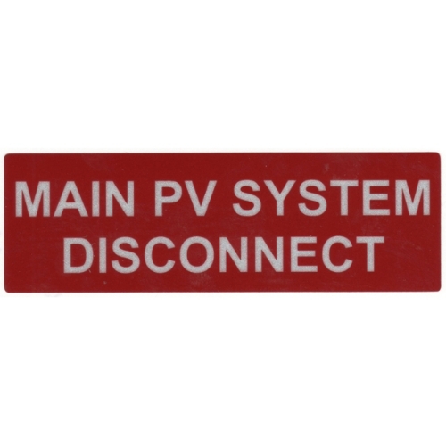 DECAL MAIN PV SYSTEM DISCONNECT 50-PACK 5.5 X 1.75 RED REFLECTIVE