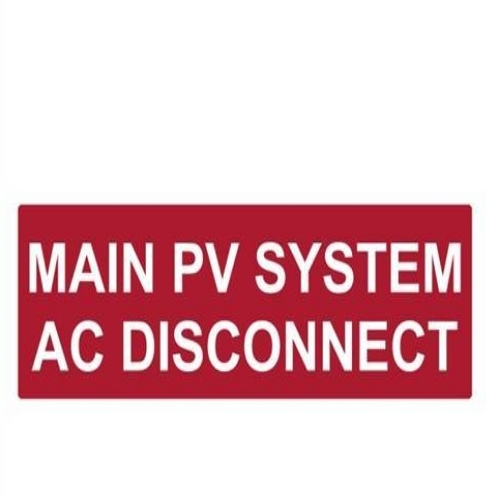 TOODECAL MAIN PV SYSTEM AC DISCONNECT 50 PACK 5.5 X 1.75 RED REFLECTIVE
