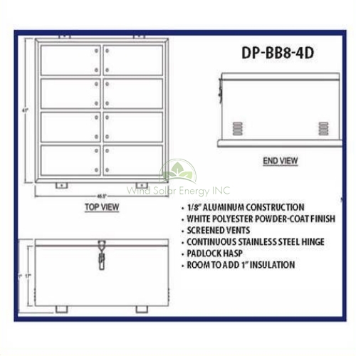 DPW, BB8-GRP30-2X4, OUTDOOR EIGHT BATTERY ENCLOSURE, GROUND MOUNT CHEST