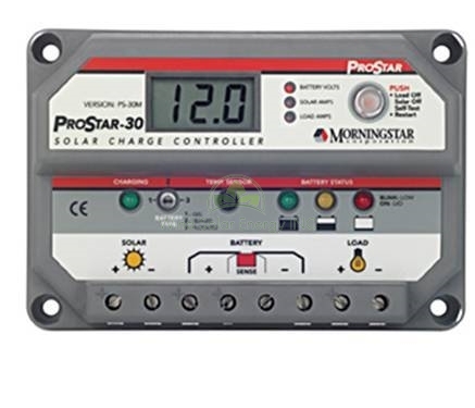 MORNINGSTAR, PS-15M-48-PG, PWM CONTROL, PROSTAR CHARGE/LOAD CONTROL WITH METER POS GND 15A 48V