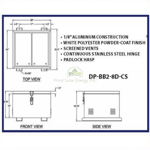 DPW, BB2-SS530, OUTDOOR BATTERY ENCLOSURE, GROUND MOUNT CHEST
