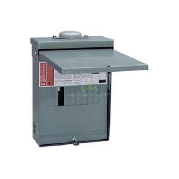 LOAD CENTER, SQUARE D, QO612L100RB, 100A, 120/240VAC, 48VDC MAX, 6-SPACE, SURFACE MNT, NEMA3R OUTDOOR W/ COVER