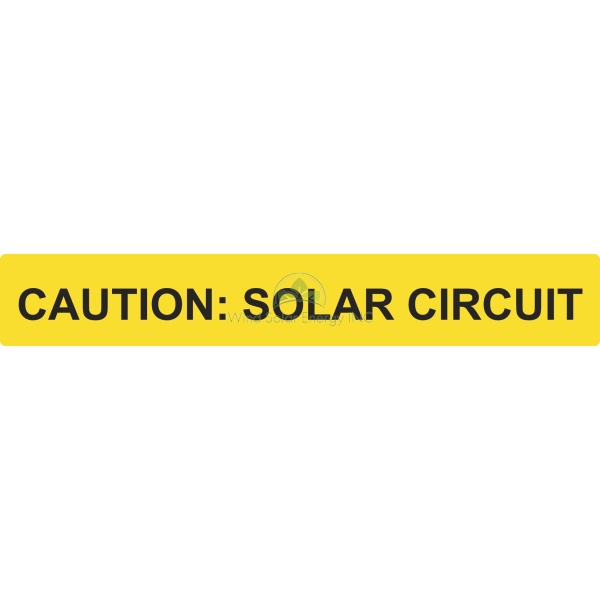 DECAL CAUTION  SOLAR CIRCUIT 50 PACK 6.5 X 1 YELLOW REFLECTIVE