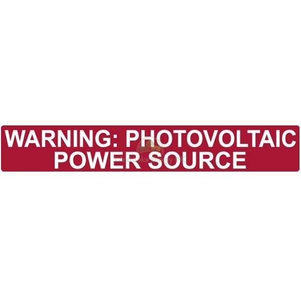DECAL, HELLERMANNTYTON, 596-00206, PREPRINTED REFLECTIVE LABEL-WARNING: PHOTOVOLTAIC POWER SOURCEFT,6.5INX1IN (50PK)