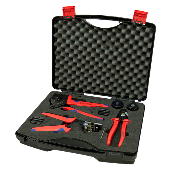 RENNSTEIG TOOL, 624 105-H4M4TE, SOLARKIT FOR TYCO/MC4/H4, W/CASE, CUTTER AND STRIPPER